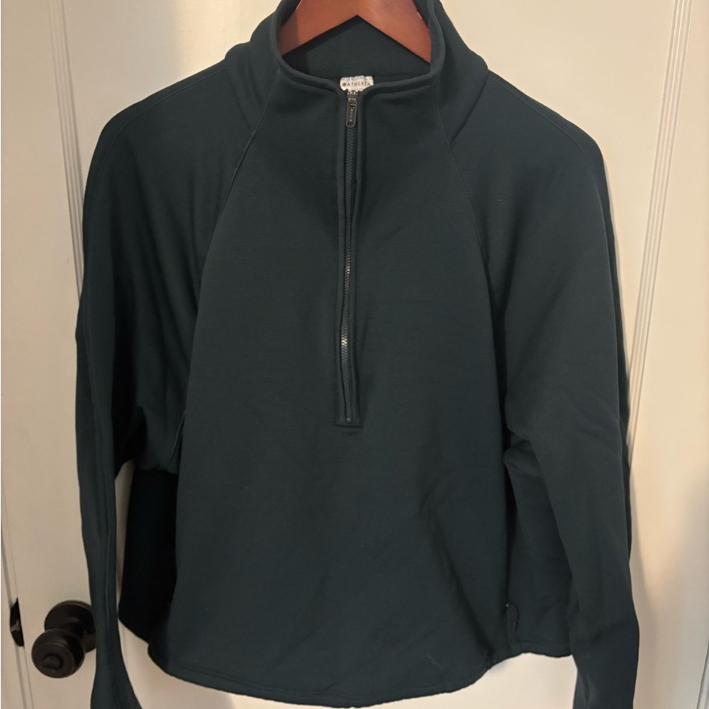Athleta Green Quarter-Zip Pullover
